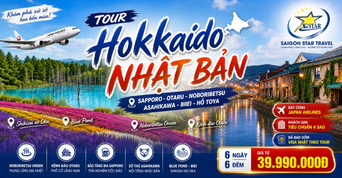 Tour Hokkaido Nhật Bản 6N6Đ Từ TpHCM | Bay Japan Airlines