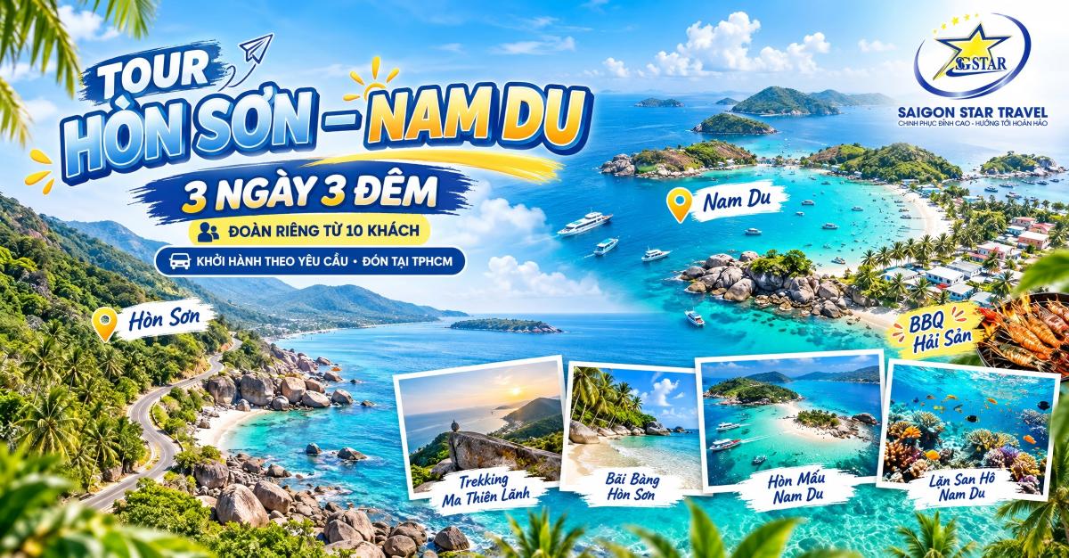 Tour Hòn Sơn Nam Du 3 Ngày 3 Đêm | Khám Phá Thiên Đường Biển Tây Nam Hoang Sơ