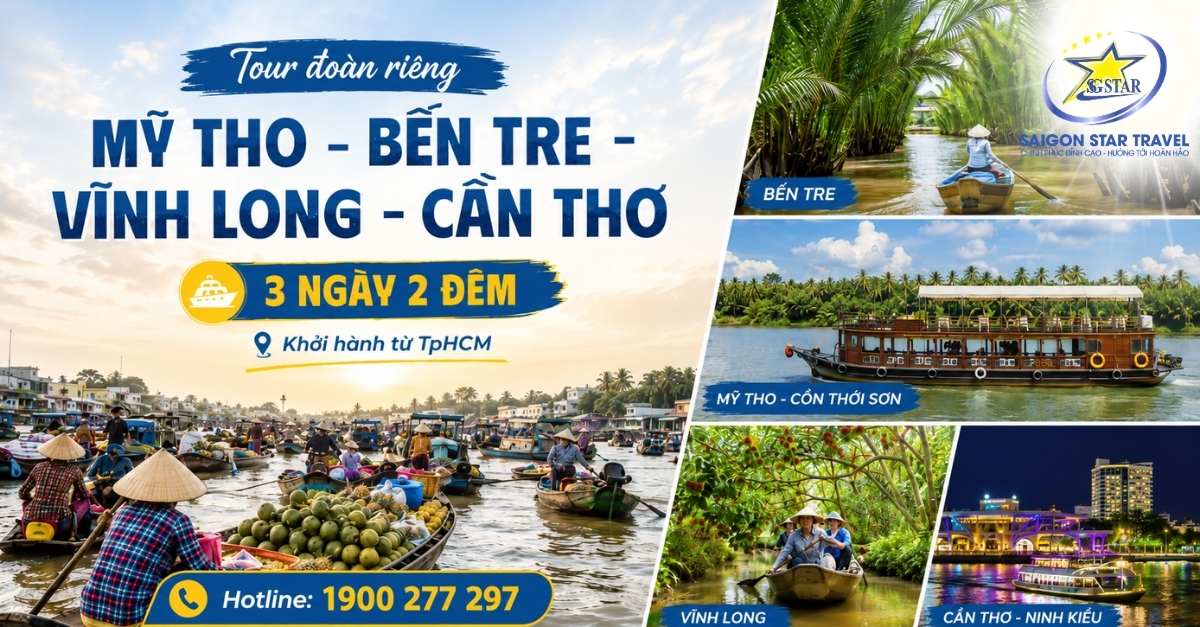 Tour Mỹ Tho Bến Tre Vĩnh Long Cần Thơ 3 Ngày 2 Đêm: Từ TpHCM