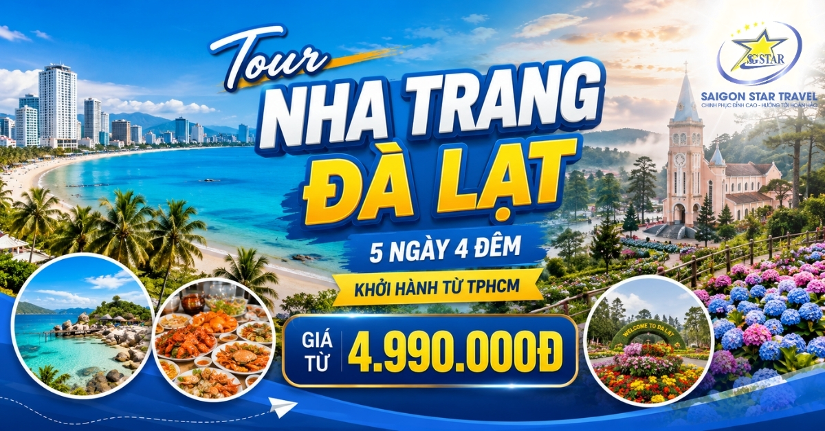 Tour Nha Trang Đà Lạt 5 Ngày 4 Đêm Từ TpHCM | Biển Xanh Và Cao Nguyên