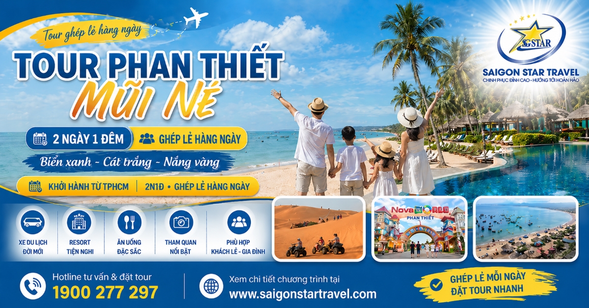 Tour Phan Thiết Mũi Né 2 Ngày 1 Đêm Trọn Gói | Khách Lẻ Ghép Đoàn - Khởi Hành Hàng Ngày Từ TpHCM