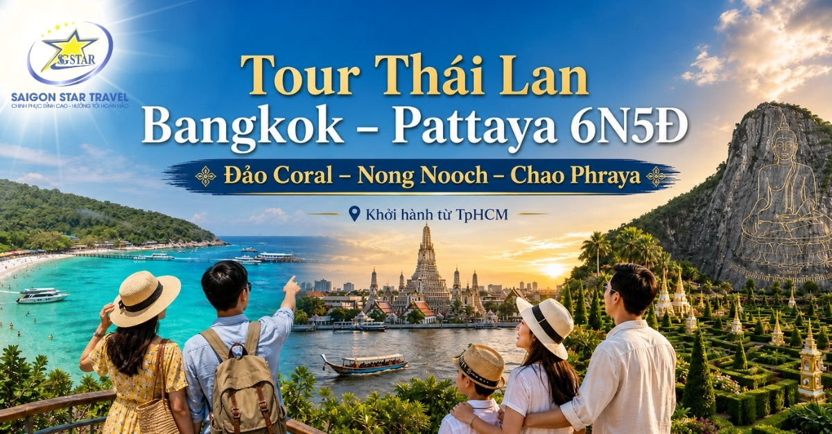 Tour Thái Lan Bangkok - Pattaya 6 Ngày 5 Đêm Từ TpHCM