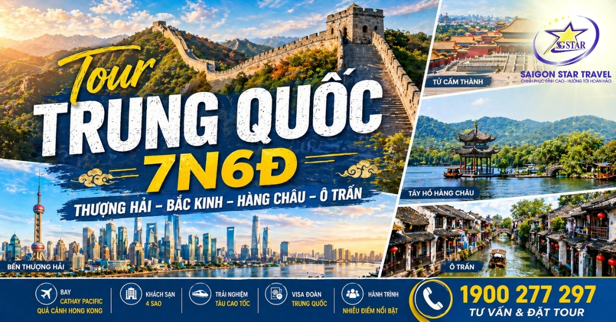 Tour Thượng Hải – Bắc Kinh – Hàng Châu – Ô Trấn 7N6Đ Từ TpHCM