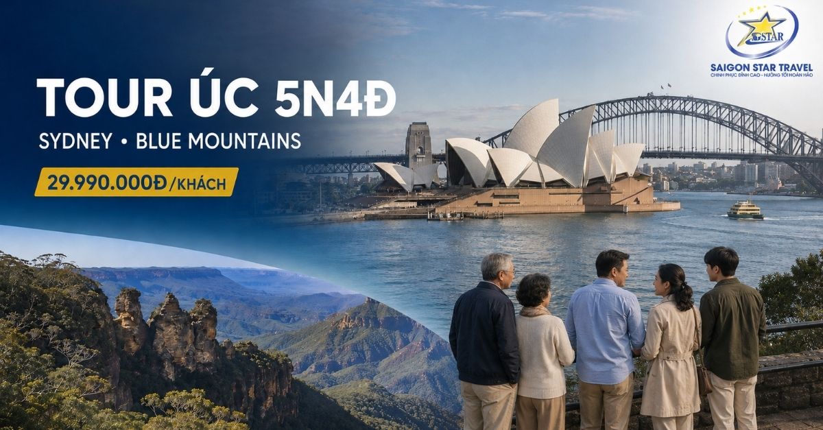 Tour Úc 5 Ngày 4 Đêm Từ TpHCM: Sydney – Blue Mountains & 1 Ngày Tự Do