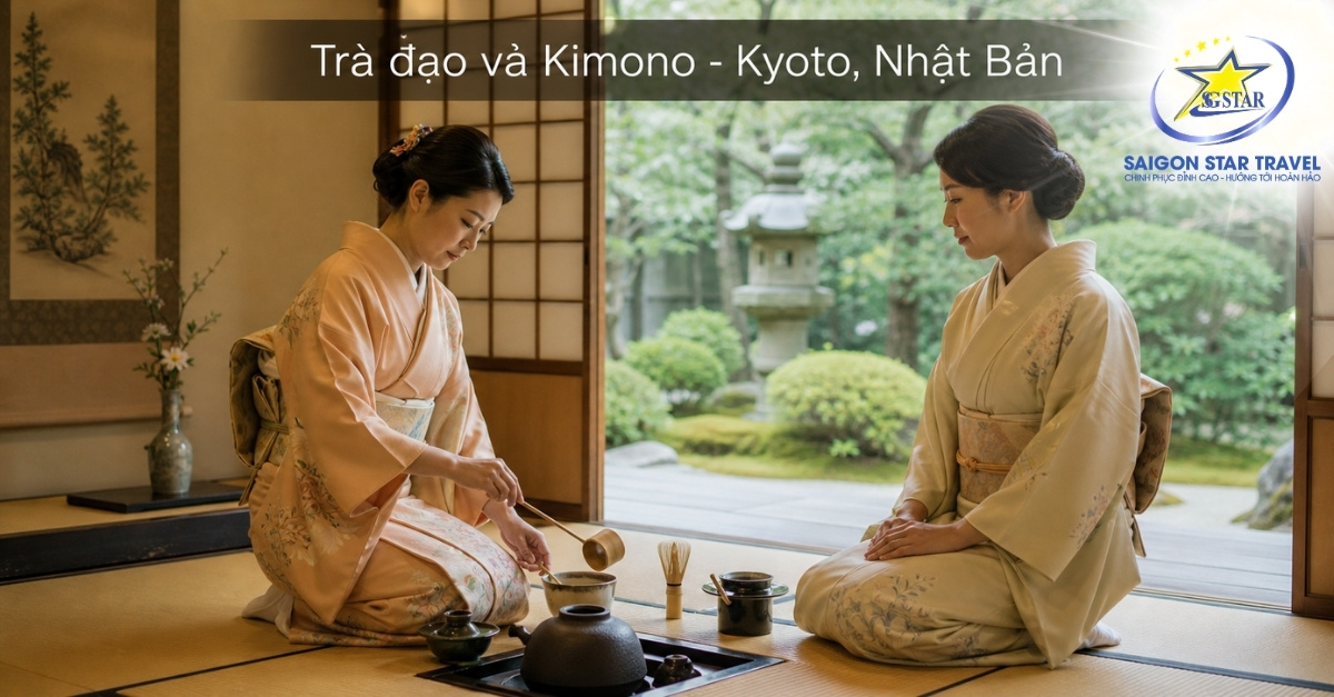Trải nghiệm trà đạo và Kimono trong tour Nhật Bản cao cấp