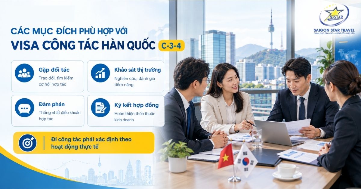 Visa Công Tác Hàn Quốc C-3-4: Hồ Sơ & Thư Mời | Saigon Star