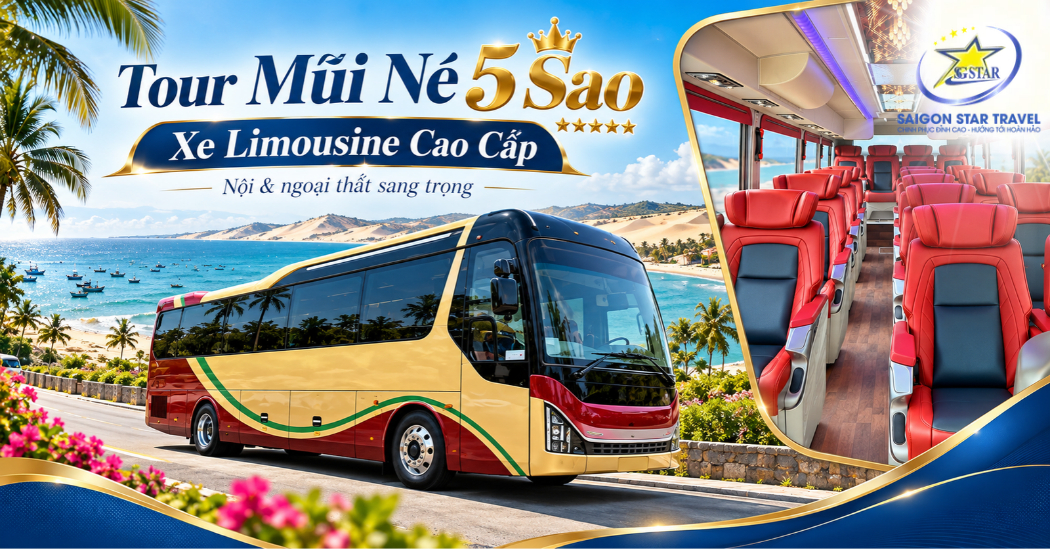 Xe Limousine cao cấp phục vụ tour Mũi Né 5 sao