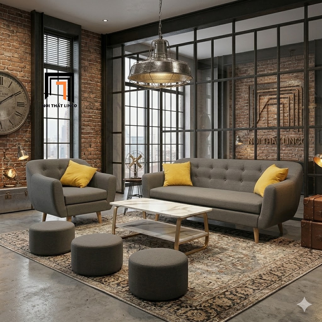 ghế sofa xám lông chuột
