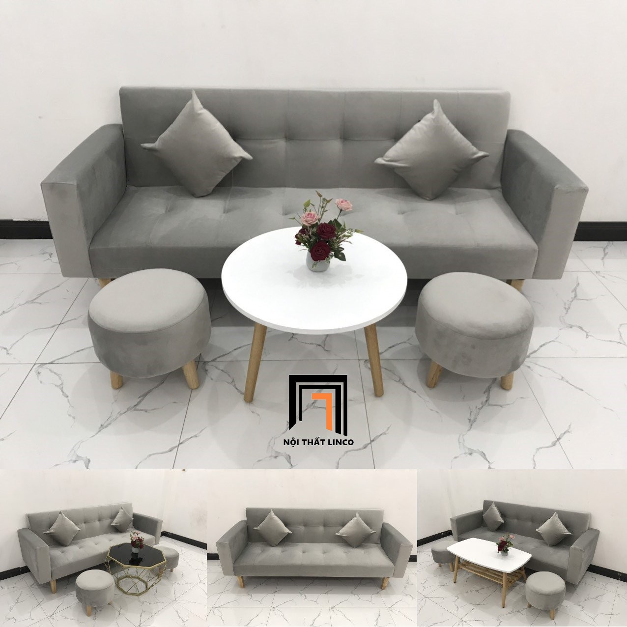 bộ ghế sofa xám