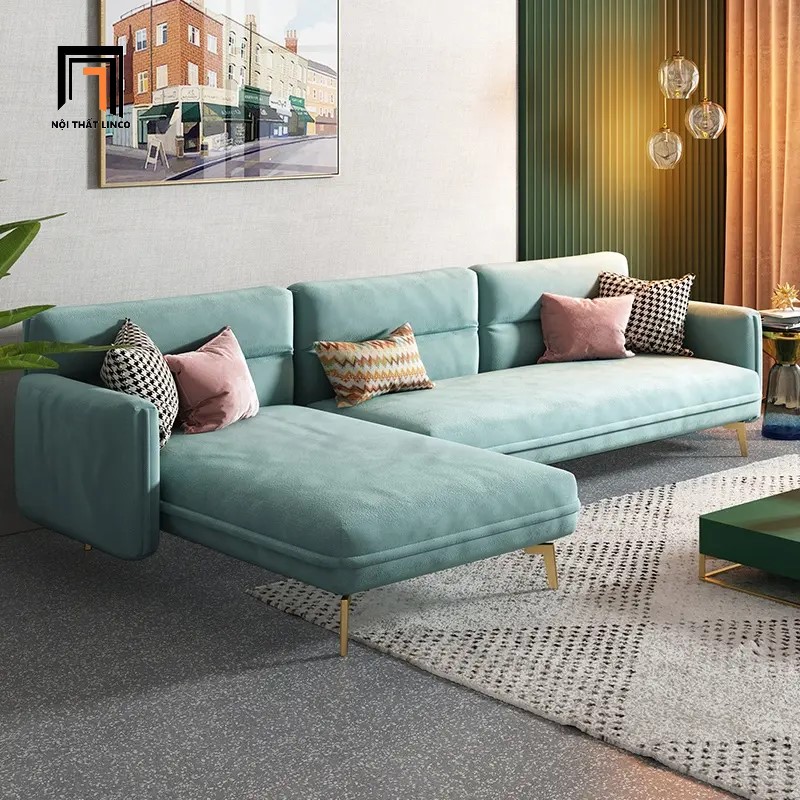 sofa góc vải nhung