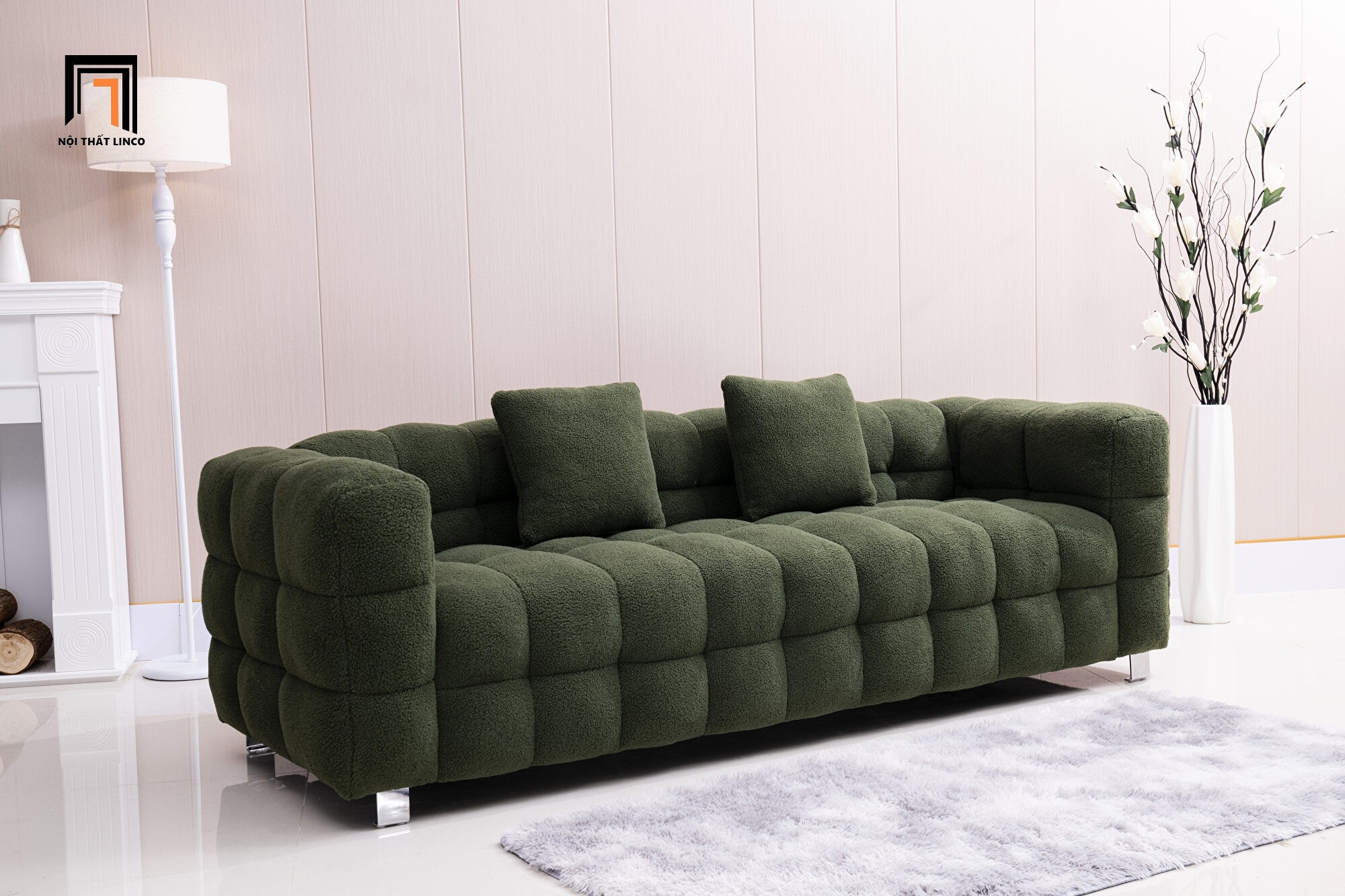 sofa băng màu xanh rêu