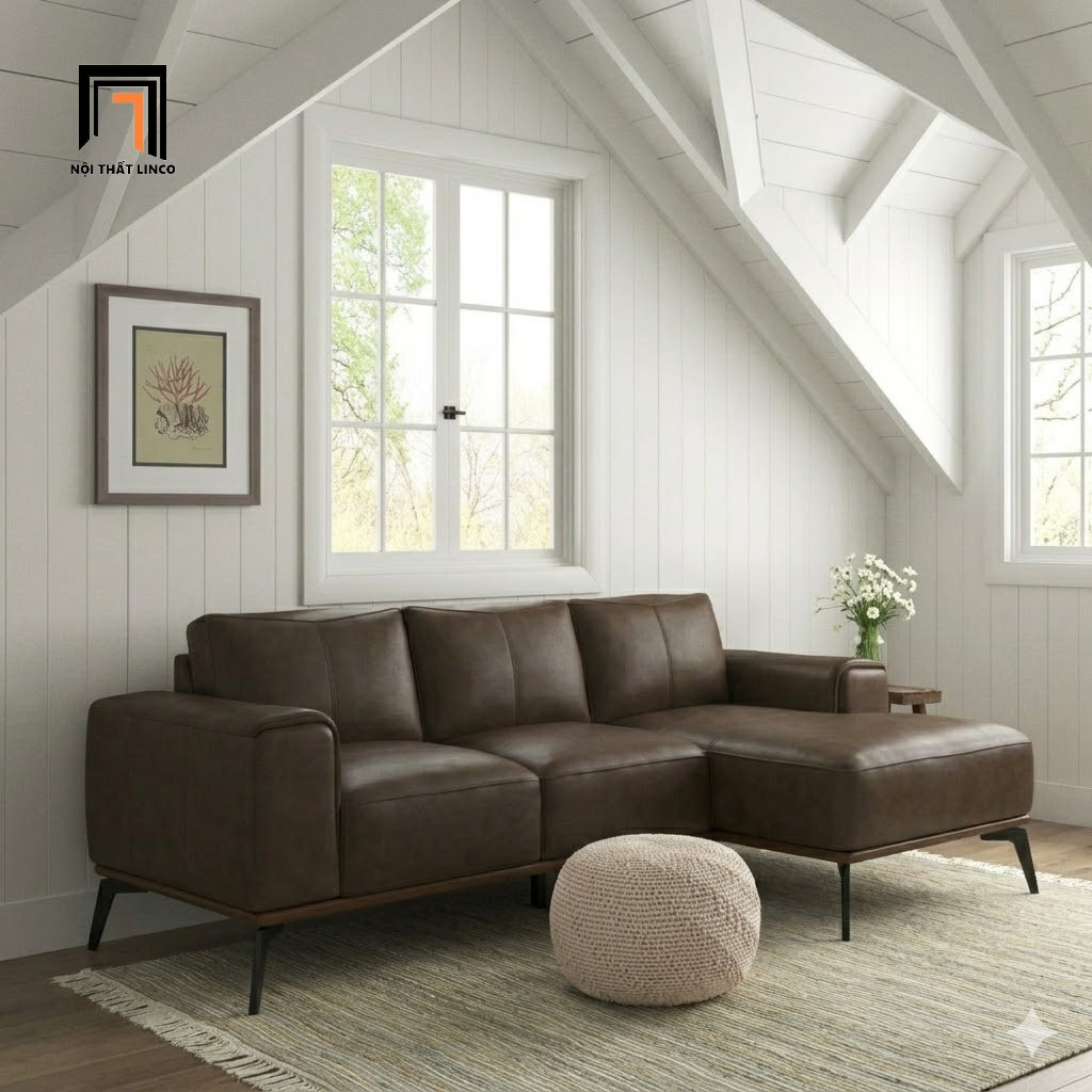 sofa góc da công nghiệp