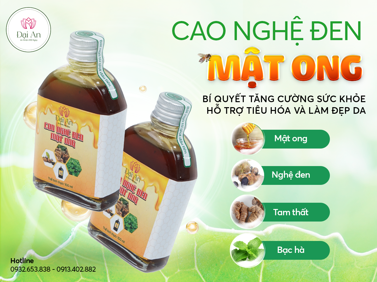 Mật Ong Nghệ Đen: Bí Quyết Tăng Cường Sức Khỏe, Hỗ Trợ Tiêu Hóa và Làm Đẹp Da