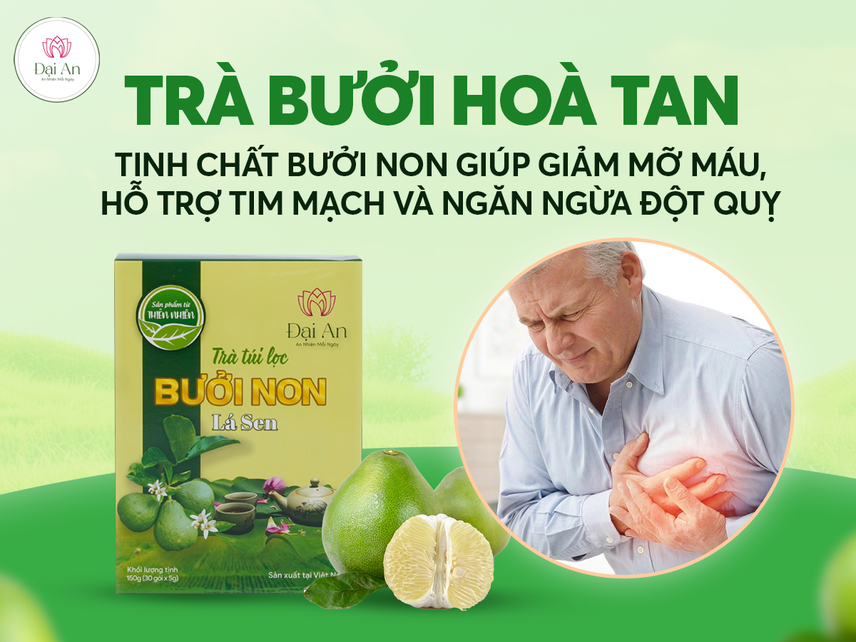 Trà Bưởi Hòa Tan: Tinh Chất Bưởi Non Giúp Giảm Mỡ Máu, Hỗ Trợ Tim Mạch và Ngăn Ngừa Đột Quỵ