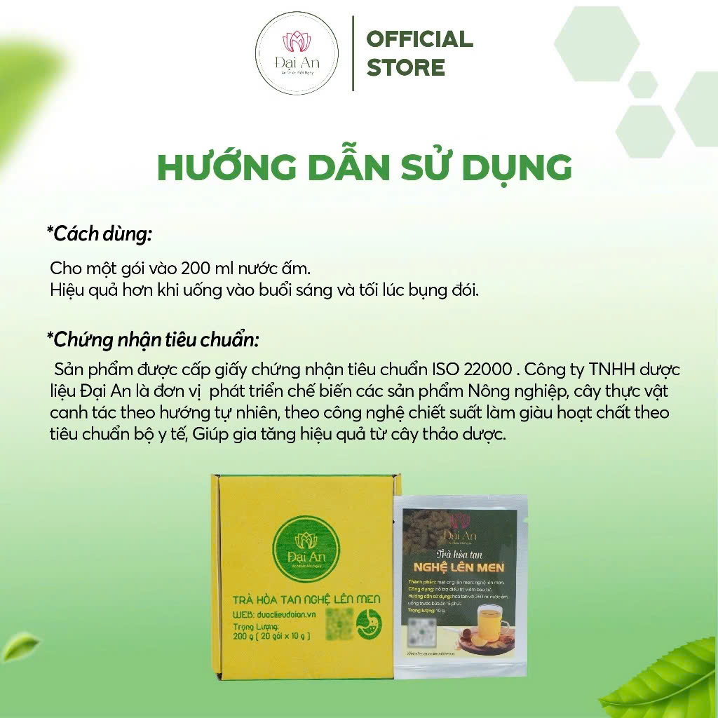 Trà hòa tan nghệ lên men (20 gói x 10 g)