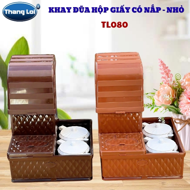 Khay Đựng Đũa Muỗng Nhà Hàng Quán Ăn Có Nắp Chống Bụi Size Nhỏ TL080