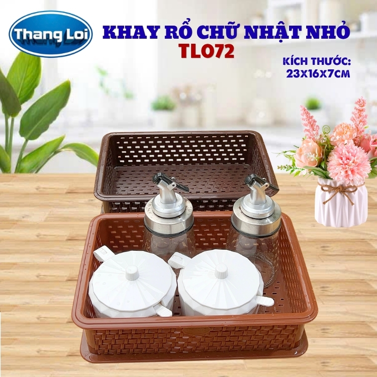 KHAY RỔ CHỮ NHẬT - NHỎ TL072