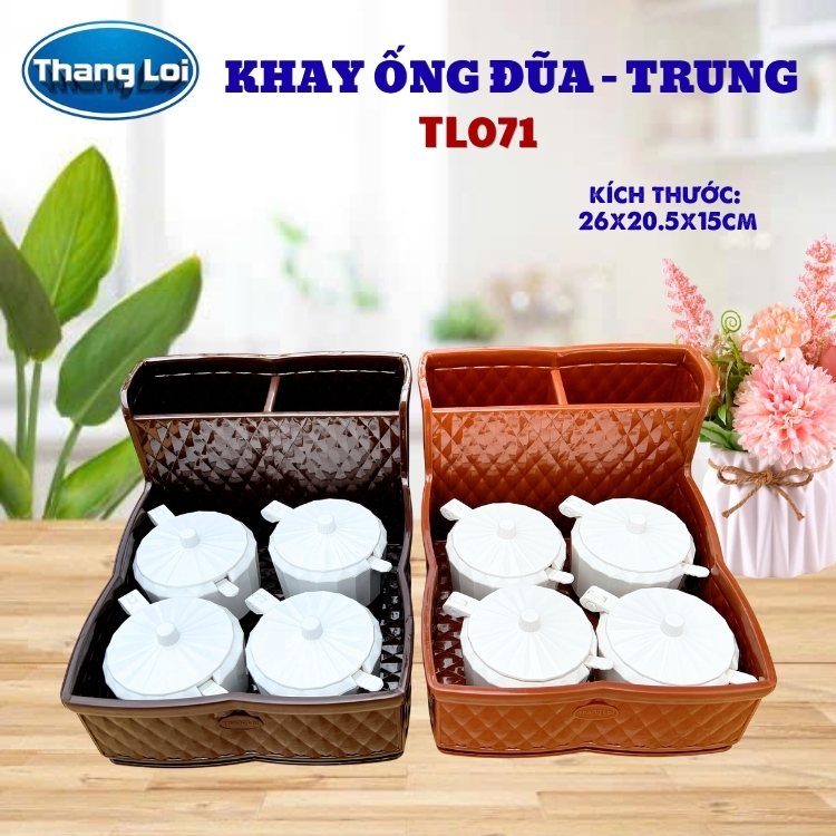 Khay Đựng Đũa Muỗng Nhà Hàng Quán Ăn Kèm Khay Gia Vị Size Trung TL071