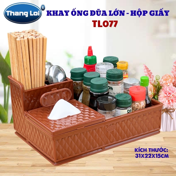 Khay Đựng Đũa Muỗng Nhà Hàng Quán Ăn Kèm Hộp Giấy Và Khay Đựng Gia Vị Size Lớn TL077