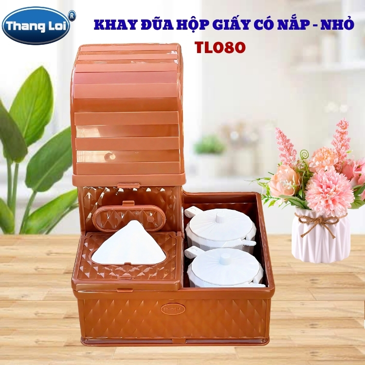 Khay Đựng Đũa Muỗng Nhà Hàng Quán Ăn Có Nắp Chống Bụi Size Nhỏ TL080