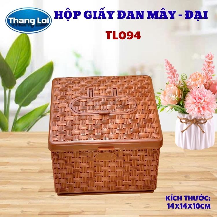 Hộp Đựng Khăn Giấy Vuông Nhựa PP Chính Phẩm Thắng Lợi – Size Đại 14x14x10cm- TL094