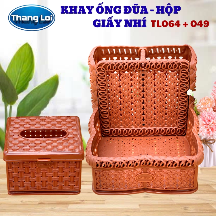 Combo khay đựng đũa nhà hàng quán ăn kèm hộp giấy TL064 - Size Nhí
