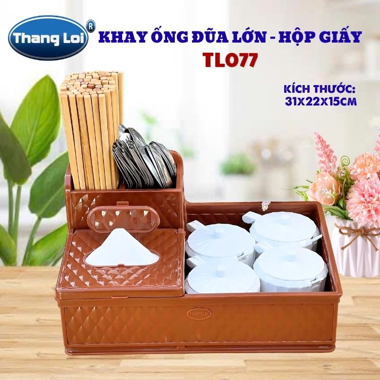 Khay Đựng Đũa Muỗng Nhà Hàng Quán Ăn Kèm Hộp Giấy Và Khay Đựng Gia Vị Size Lớn TL077