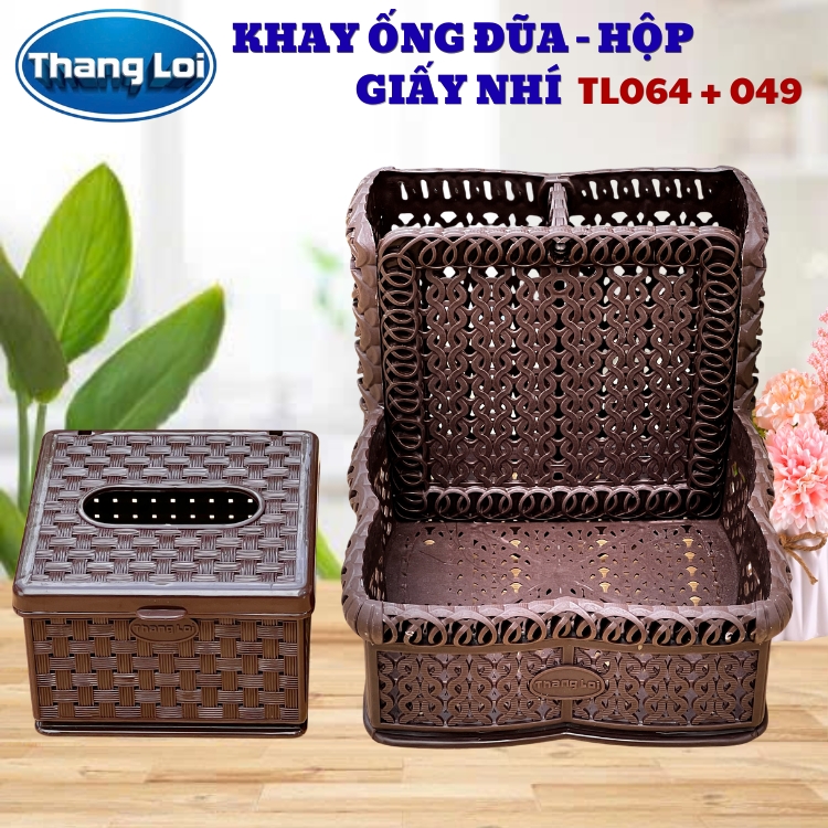 Combo khay đựng đũa nhà hàng quán ăn kèm hộp giấy TL064 - Size Nhí