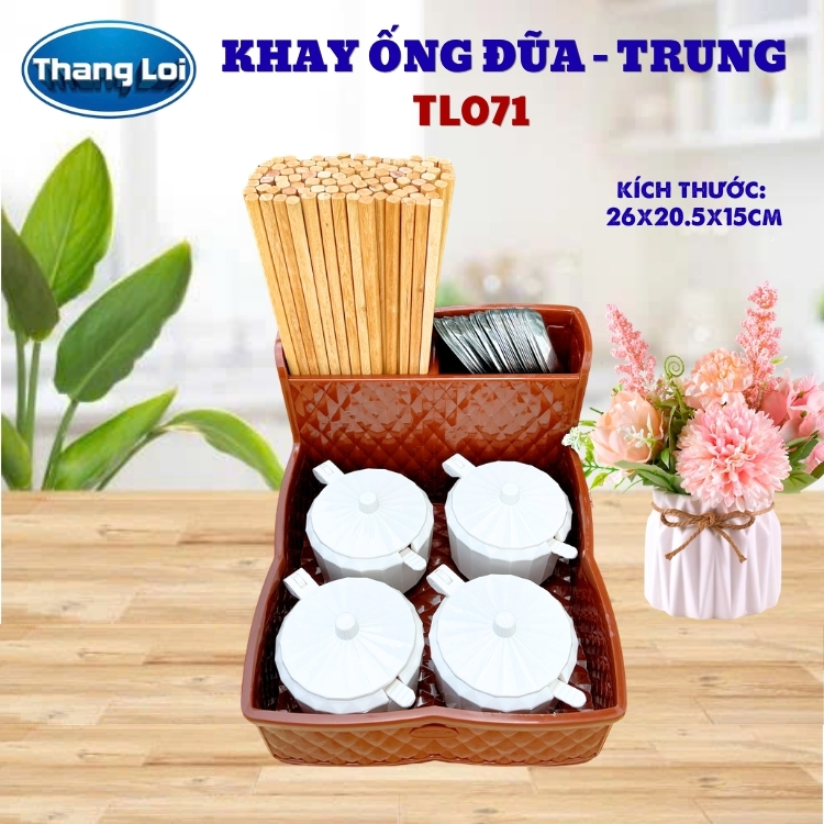 Khay Đựng Đũa Muỗng Nhà Hàng Quán Ăn Kèm Khay Gia Vị Size Trung TL071