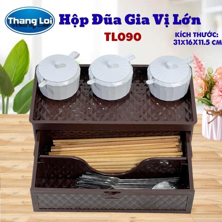 Hộp Đũa Gia Vị Lớn TL-090 Thắng Lợi, Khay Đựng Gia Vị Kèm Ngăn Đựng Đũa Muỗng Cho Nhà Hàng Quán Ăn