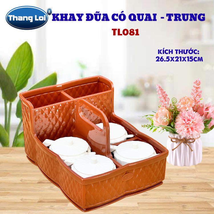 Khay Đựng Đũa Muỗng Nhà Hàng Quán Ăn Có Quai Kèm Khay Gia Vị Size Trung TL081