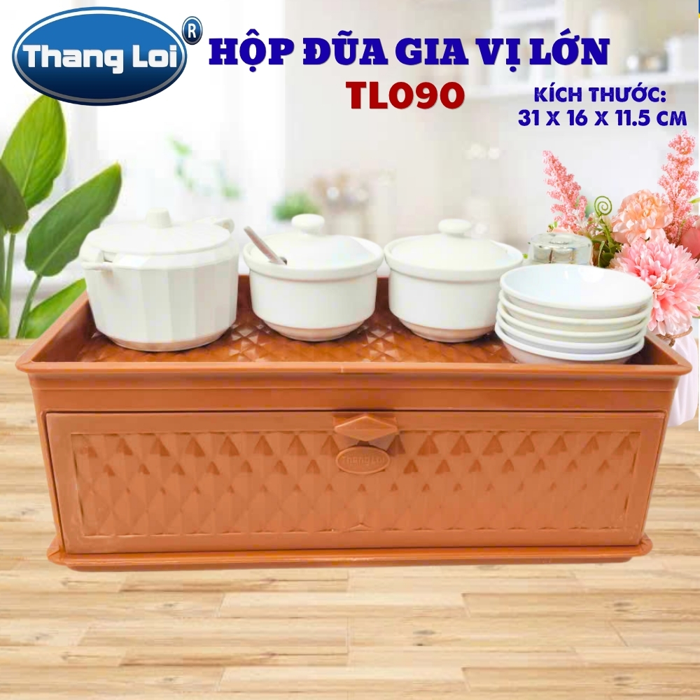 Hộp Đũa Gia Vị Lớn TL-090 Thắng Lợi, Khay Đựng Gia Vị Kèm Ngăn Đựng Đũa Muỗng Cho Nhà Hàng Quán Ăn