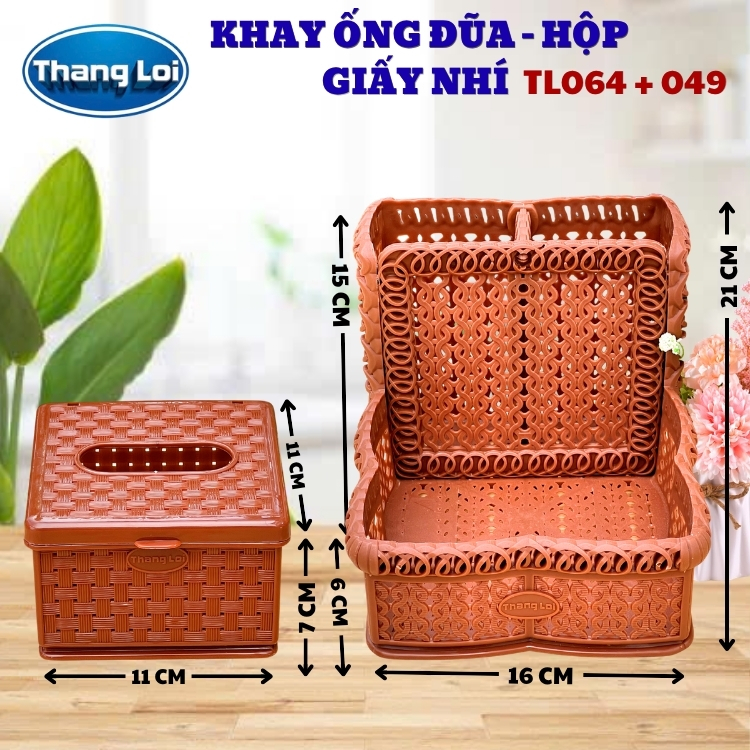 Combo khay đựng đũa nhà hàng quán ăn kèm hộp giấy TL064 - Size Nhí