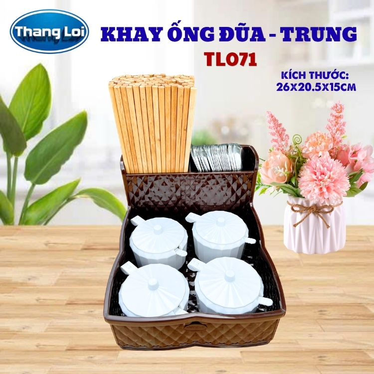 Khay Đựng Đũa Muỗng Nhà Hàng Quán Ăn Kèm Khay Gia Vị Size Trung TL071