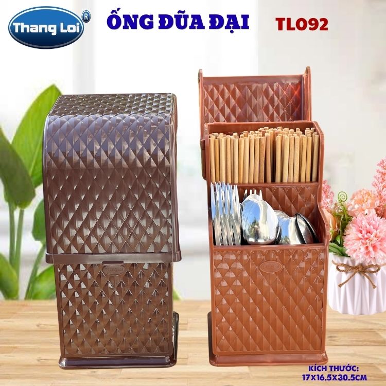 Ống Đũa Đại TL-092 Có Nắp Đậy Thắng Lợi, Kệ Đựng Đũa Muỗng Nĩa Cho Nhà Hàng Quán Ăn Quán Phở