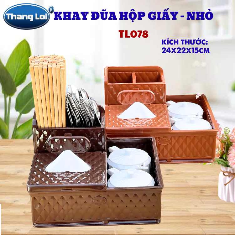 Khay Đựng Đũa Muỗng Nhà Hàng Quán Ăn Kèm Hộp Giấy Và Khay Đựng Gia Vị Size Lớn TL078