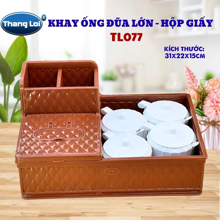 Khay Đựng Đũa Muỗng Nhà Hàng Quán Ăn Kèm Hộp Giấy Và Khay Đựng Gia Vị Size Lớn TL077