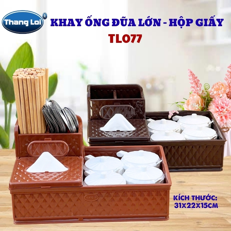 Khay Đựng Đũa Muỗng Nhà Hàng Quán Ăn Kèm Hộp Giấy Và Khay Đựng Gia Vị Size Lớn TL077