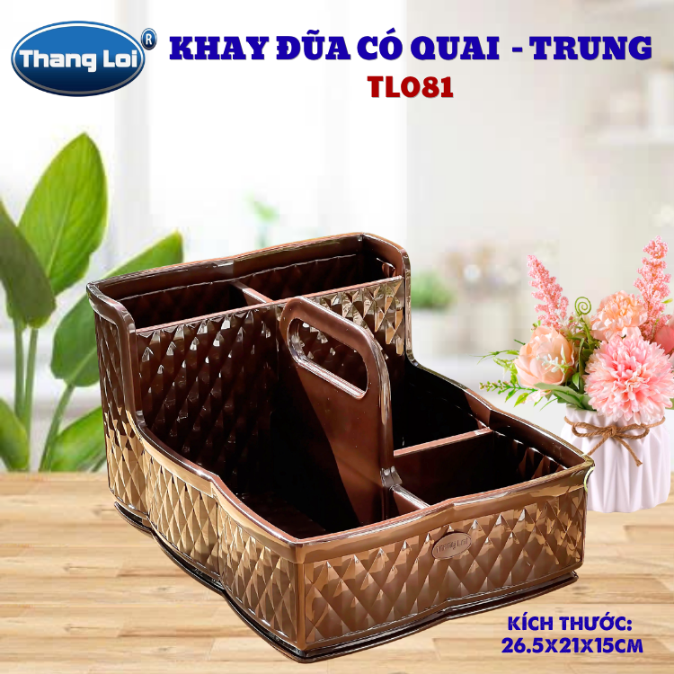 Khay Đựng Đũa Muỗng Nhà Hàng Quán Ăn Có Quai Kèm Khay Gia Vị Size Trung TL081