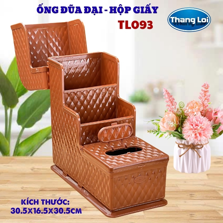 Ống Đũa Đại Kèm Hộp Giấy Ăn Thắng Lợi TL-093 Nhựa Cao Cấp, Hộp Đựng Đũa Có Nắp Để Bàn Ăn