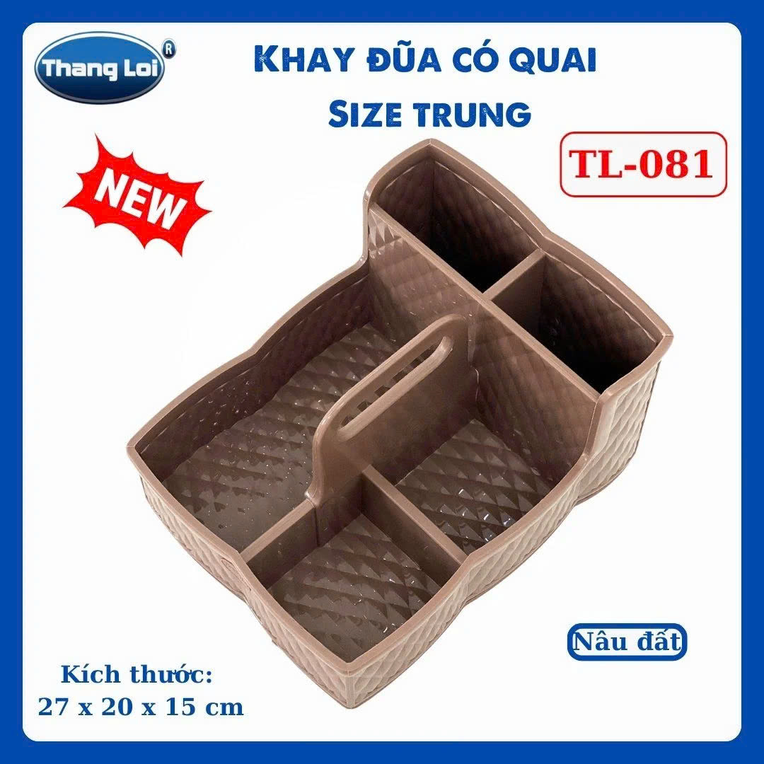 Khay Đựng Đũa Muỗng Nhà Hàng Quán Ăn Có Quai Kèm Khay Gia Vị Size Trung TL081