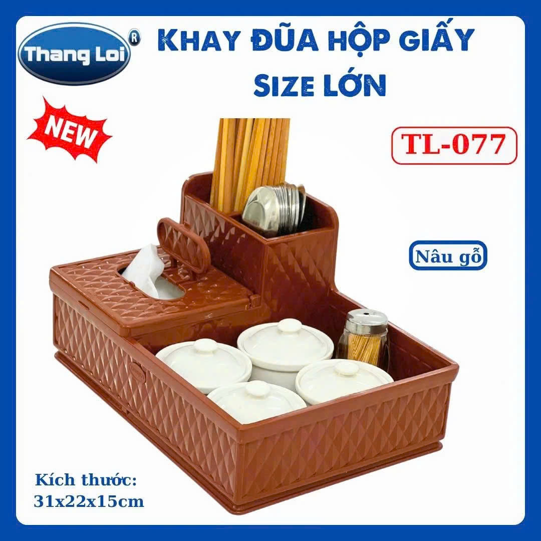 Khay Đựng Đũa Muỗng Nhà Hàng Quán Ăn Kèm Hộp Giấy Và Khay Đựng Gia Vị Size Lớn TL077