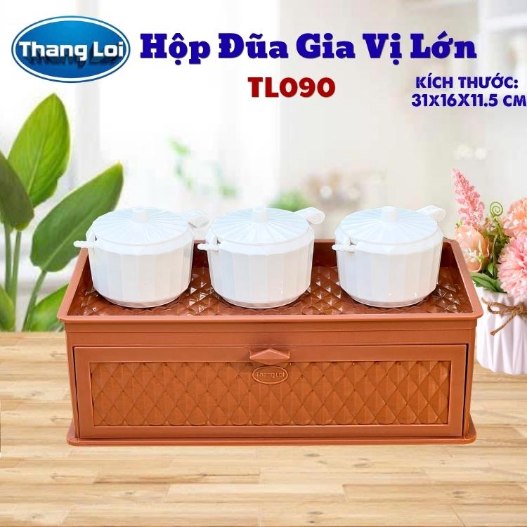Hộp Đũa Gia Vị Lớn TL-090 Thắng Lợi, Khay Đựng Gia Vị Kèm Ngăn Đựng Đũa Muỗng Cho Nhà Hàng Quán Ăn