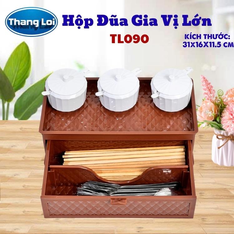 Hộp Đũa Gia Vị Lớn TL-090 Thắng Lợi, Khay Đựng Gia Vị Kèm Ngăn Đựng Đũa Muỗng Cho Nhà Hàng Quán Ăn