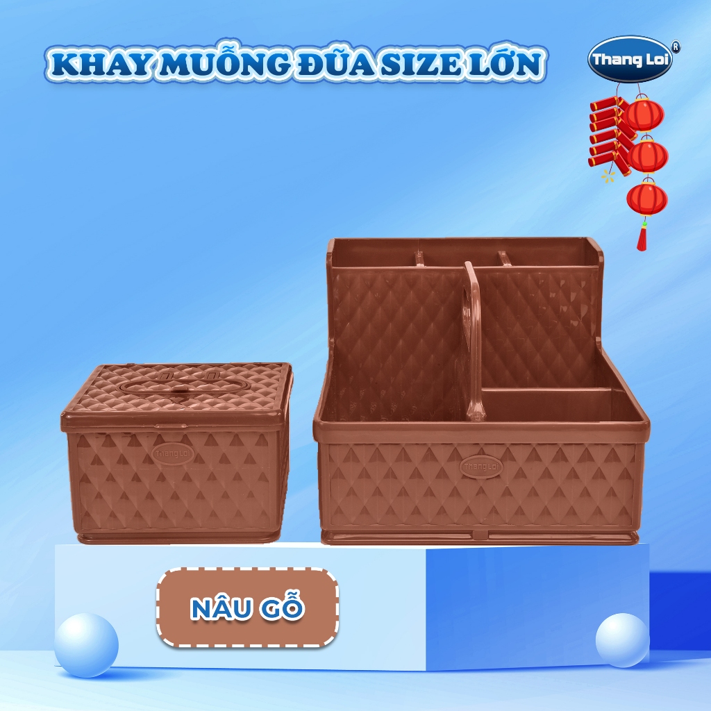 Combo khay đựng đũa có quai nhà hàng quán ăn kèm hộp giấy - SIZE LỚN TL069