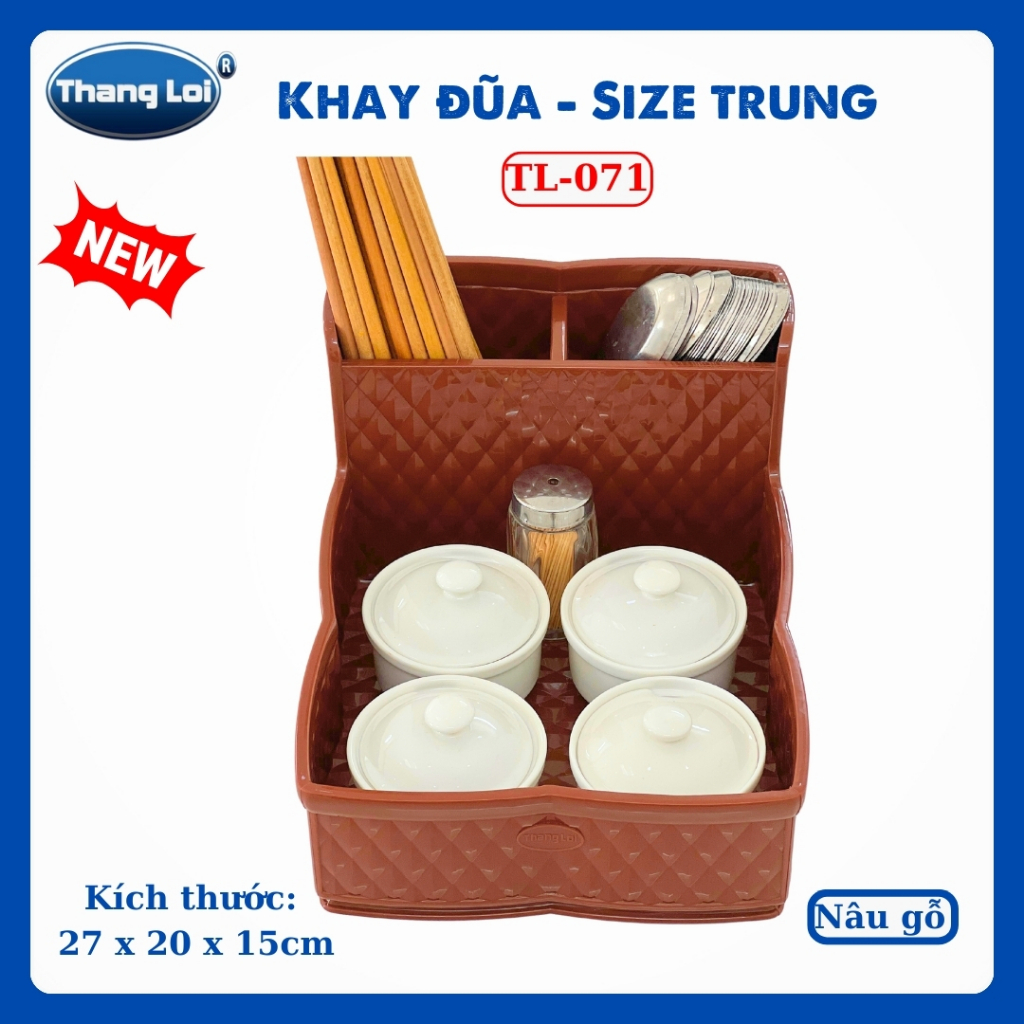Khay Đựng Đũa Muỗng Nhà Hàng Quán Ăn Kèm Khay Gia Vị Size Trung TL071