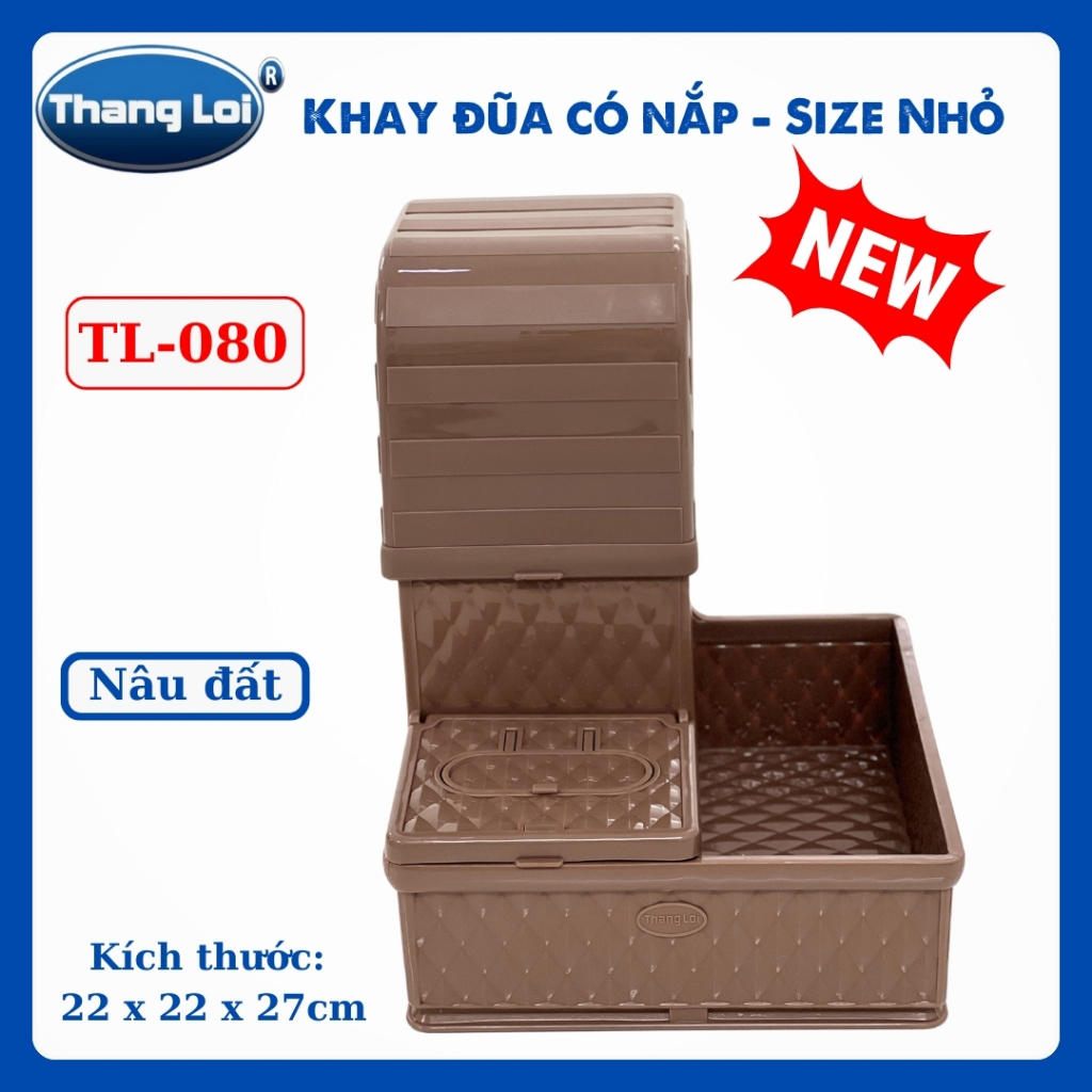 Khay Đựng Đũa Muỗng Nhà Hàng Quán Ăn Có Nắp Chống Bụi Size Nhỏ TL080