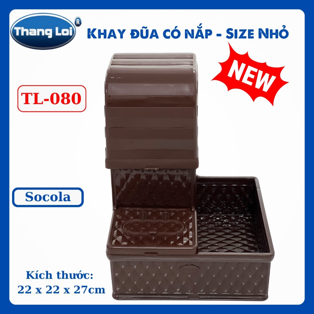 Khay Đựng Đũa Muỗng Nhà Hàng Quán Ăn Có Nắp Chống Bụi Size Nhỏ TL080