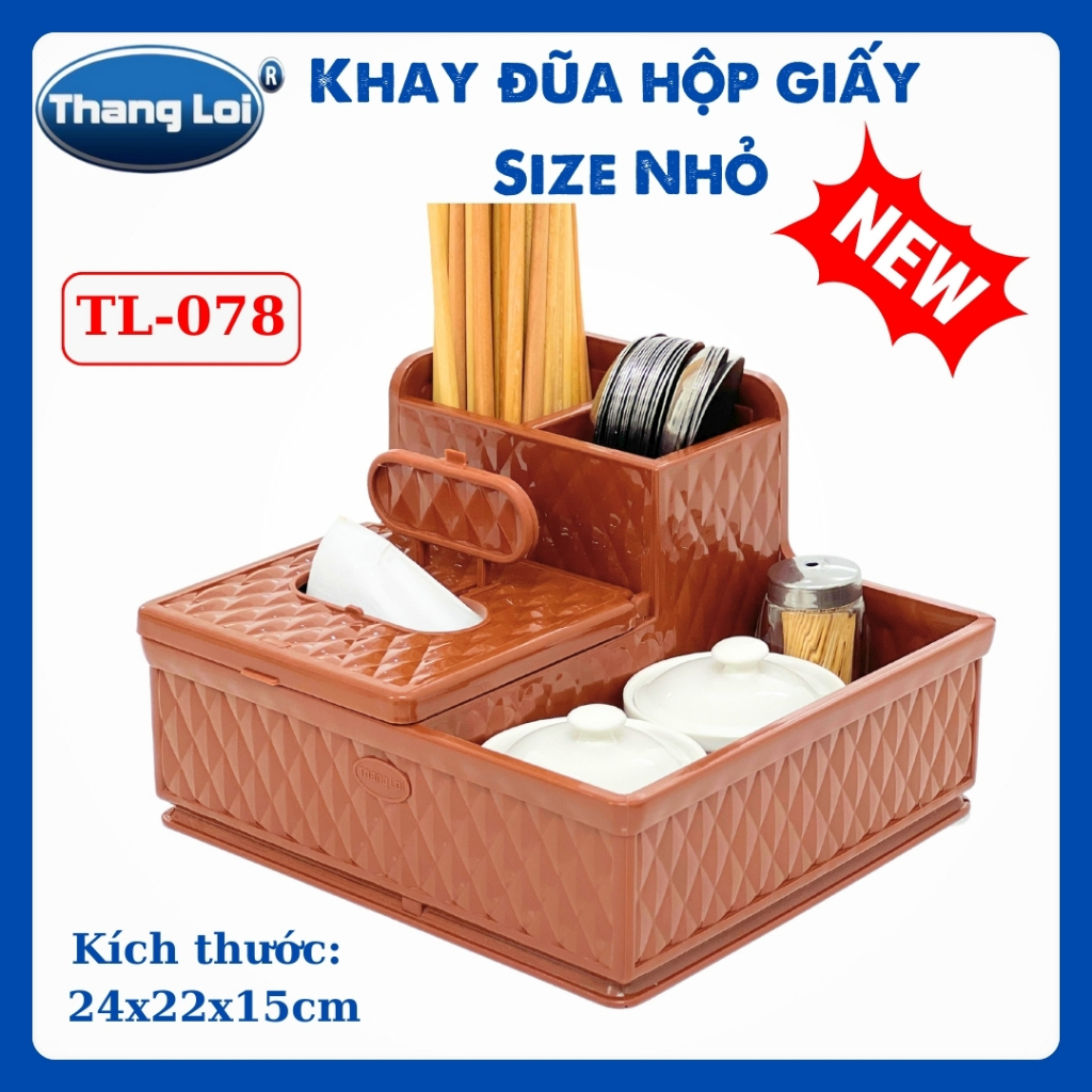 Khay Đựng Đũa Muỗng Nhà Hàng Quán Ăn Kèm Hộp Giấy Và Khay Đựng Gia Vị Size Lớn TL078