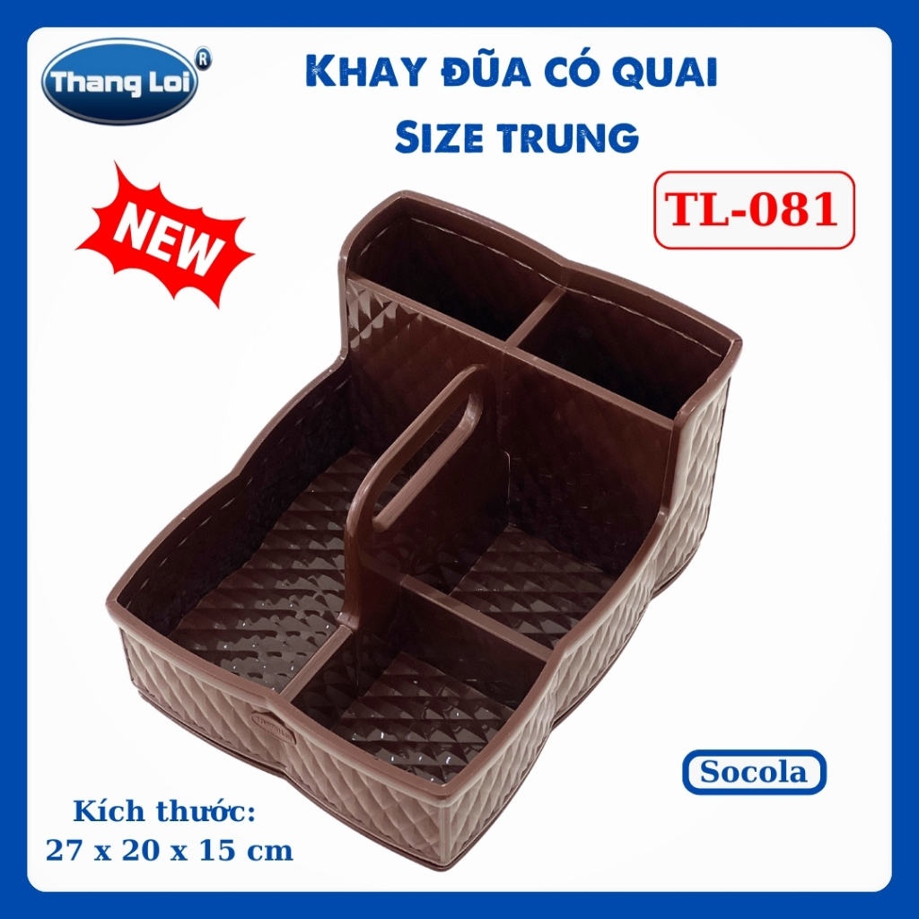 Khay Đựng Đũa Muỗng Nhà Hàng Quán Ăn Có Quai Kèm Khay Gia Vị Size Trung TL081